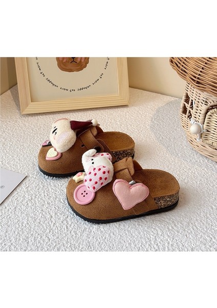 Çocuklar Için Rahat Kalın Tabanlı Kaymayan Yumuşak Tabanlı Kız Sevimli Çizgi Film Birkenstocks Trend (Yurt Dışından)