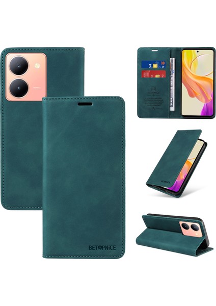 Compatible With Vıvo Y36 Wallet Leather-Rfıd Blocking Card Holders-Shockproof Tpu Flip Cover (Yurt Dışından)