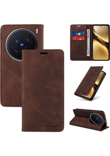 Compatible With Vıvo X200 Pro Wallet Leather-Rfıd Blocking Card Holders-Shockproof Tpu Flip Cover (Yurt Dışından)