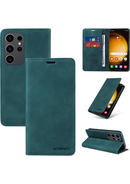 Compatible With Samsung Galaxy S24 Ultra Wallet Leather-Rfıd Blocking Card Holders-Shockproof Tpu Flip Cover (Yurt Dışından)