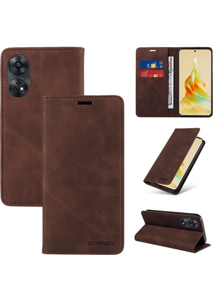 Compatible With Oppo Reno 8t 4g Wallet Leather-Rfıd Blocking Card Holders-Shockproof Tpu Flip Cover (Yurt Dışından)