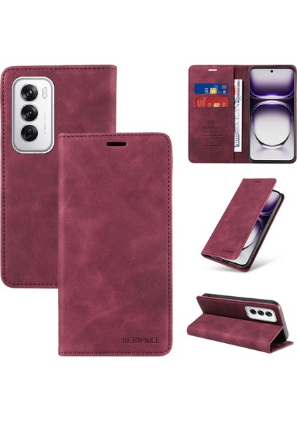 Compatible With Oppo Reno 12 5g Wallet Leather-Rfıd Blocking Card Holders-Shockproof Tpu Flip Cover (Yurt Dışından)