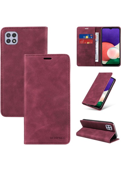 Compatible With Samsung Galaxy A22 5G/A22S 5g Wallet Leather-Rfıd Blocking Card Holders-Shockproof Tpu Flip Cover (Yurt Dışından)