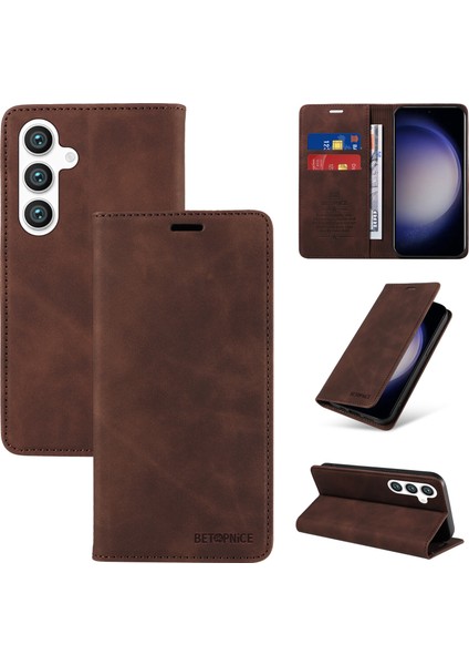 Compatible With Samsung Galaxy S24 Plus Wallet Leather-Rfıd Blocking Card Holders-Shockproof Tpu Flip Cover (Yurt Dışından)