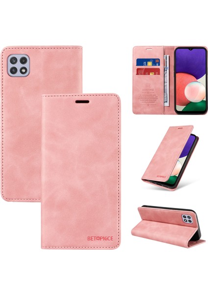 Compatible With Samsung Galaxy A22 5G/A22S 5g Wallet Leather-Rfıd Blocking Card Holders-Shockproof Tpu Flip Cover (Yurt Dışından)