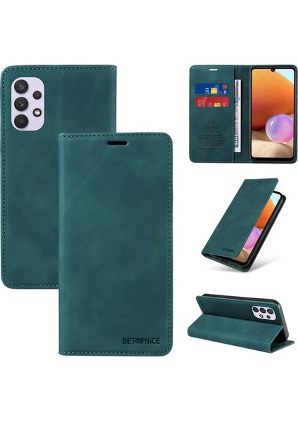 Compatible With Samsung Galaxy A32 4g Wallet Leather-Rfıd Blocking Card Holders-Shockproof Tpu Flip Cover (Yurt Dışından)