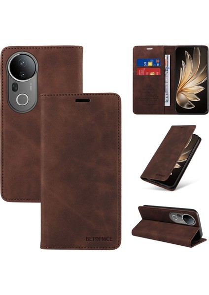 Compatible With Vıvo V40 Pro 5g Wallet Leather-Rfıd Blocking Card Holders-Shockproof Tpu Flip Cover (Yurt Dışından)