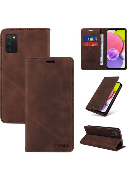 Compatible With Samsung Galaxy A03S Wallet Leather-Rfıd Blocking Card Holders-Shockproof Tpu Flip Cover (Yurt Dışından)
