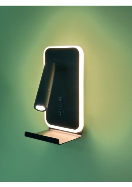 LED Duvar Lambası – Telefon Standlı ve Type-C Girişli Aplik
