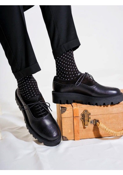 Edwin Model Hakiki Deri El Yapımı Erkek Siyah Casual Ayakkabı