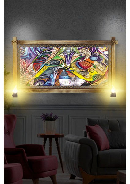 - Rustik Işıklı Soyut Kanvas Rustik Tablo B fiyatları