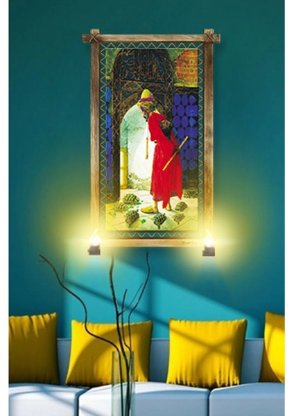 - Rustik Işıklı Kaplumbağa Terbiyecisi Kanvas Rustik Tablo B modelleri