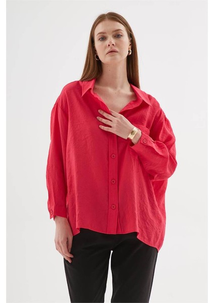 Oversize Fuşya Kadın Gömlek 25Y0571K1