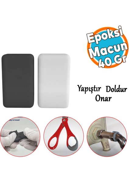 Güçlü Epoksi Macun Yapıştırıcı Hamur Metal Plastik Seramik Çelik Yapıştır Doldurur Boyanabilir 40 gr
