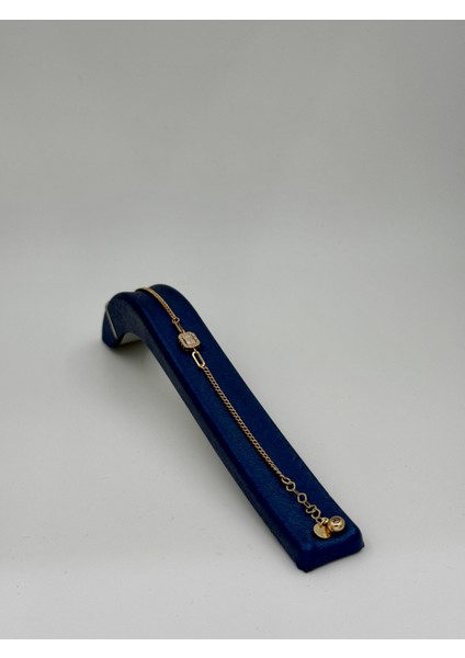 14 Ayar Altın Baget Taşlı Gurmet Bileklik