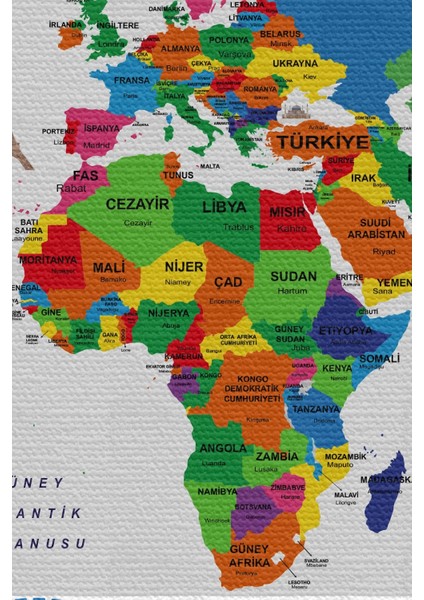 Marsilyan- Duvar Örtüsü / Halısı Bayrak Detaylı Türkçe Güncel Dünya Haritası -3969 modelleri