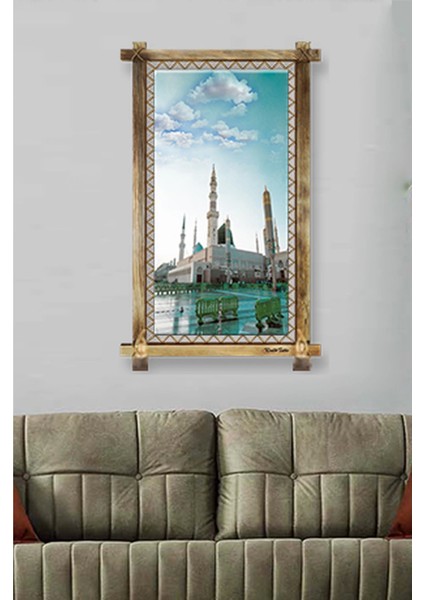 - Rustik Işıklı Mescidi Nebevi Kanvas Rustik Tablo K fırsatları