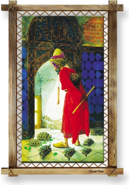 - Kaplumbağa Terbiyecisi LED Işıklı Rustik Kanvas Tablo K fiyatları