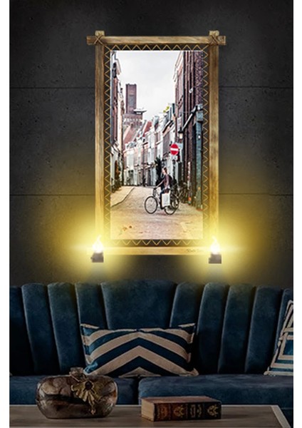 - Rustik Işıklı Sokak Kanvas Rustik Tablo O fiyatları