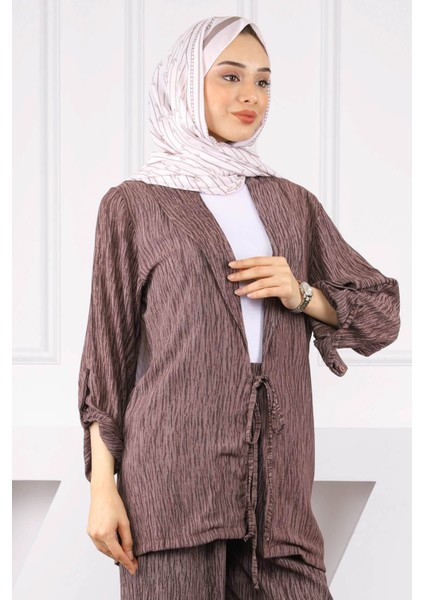 Vizon Ön Bağlamalı Kimono Pantolonlu Takım fırsatları