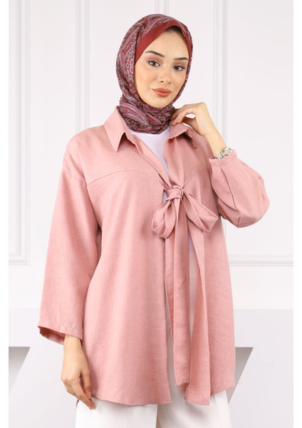 Gül Kurusu Ön Bağlamalı Kimono