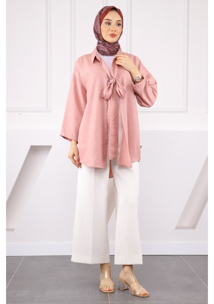 Gül Kurusu Ön Bağlamalı Kimono