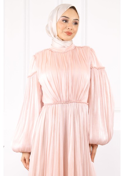 Pudra Balon Kol Piliseli Şifon Abiye fırsatları