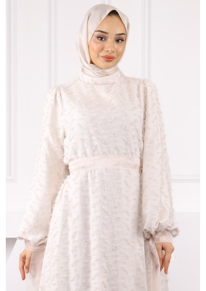 Bej Kol Bağlamalı Kuşaklı Abiye fırsatları