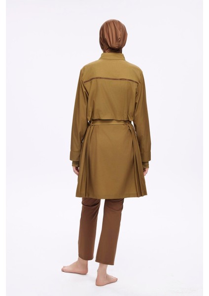 Kemer Toka Detaylı Yağ Yeşili 5 Parça Tam Tesettür Mayo Takımı 5034 fırsatları