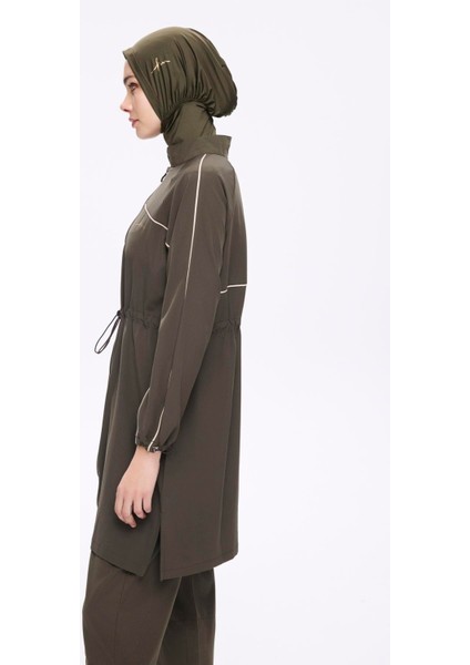 Krem Biyeli Haki 6 Parça Tam Tesettür Mayo Takımı 5013 modelleri