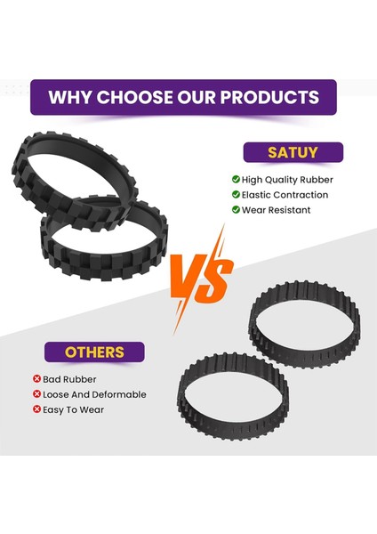 Irobot Roomba Serisi 500 600 700 800 900 ve I7 E5 E3 Süpürme Robotu Tekerlekleri Lastikleri Için 4 Paket Yedek Lastik (Yurt Dışından) fiyatları