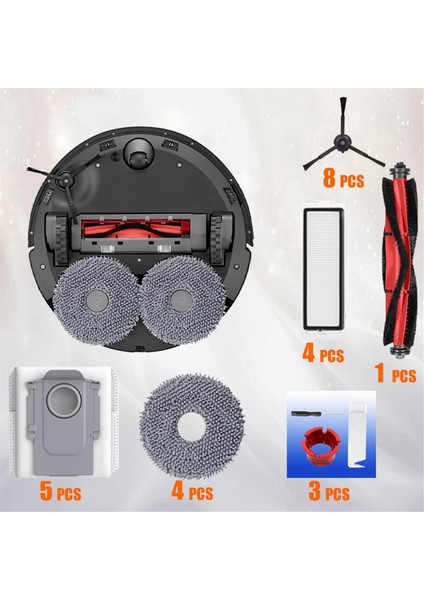 Roborock Q Revo Aksesuar Seti Için Temizlik Robotu Temizlik Kiti, Ana Fırça, Paspas Pedi, Yan Fırça, Hepa Filtre Vb. Dahil. (Yurt Dışından)