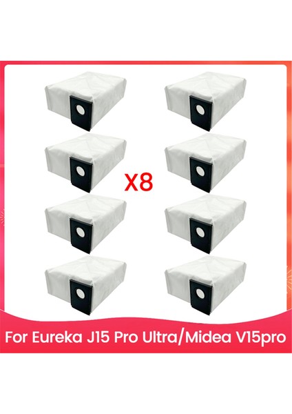 Eureka J15 Pro Ultra Için 8 Adet Toz Torbası Seti Midea V15PRO Robot Süpürge Toz Torbası Aksesuarları Yedek Parçaları (Yurt Dışından)