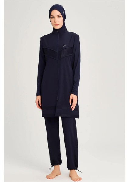File Detaylı Lacivert 5 Parça Tam Tesettür Mayo Takımı 2853 fiyatları