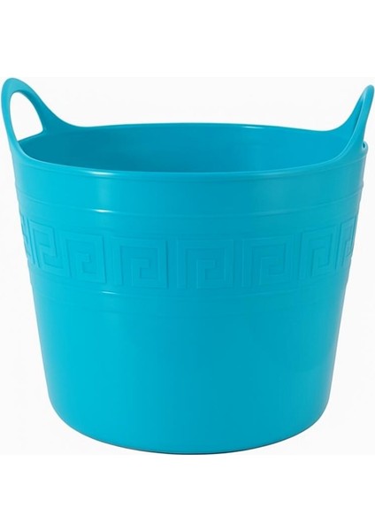 Esnek Kirli ve Oyuncak Sepeti 42 Lt Turkuaz Renkli Dayanıklı Plastik Malzeme