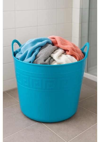 Esnek Kirli ve Oyuncak Sepeti 42 Lt Turkuaz Renkli Dayanıklı Plastik Malzeme fiyatları