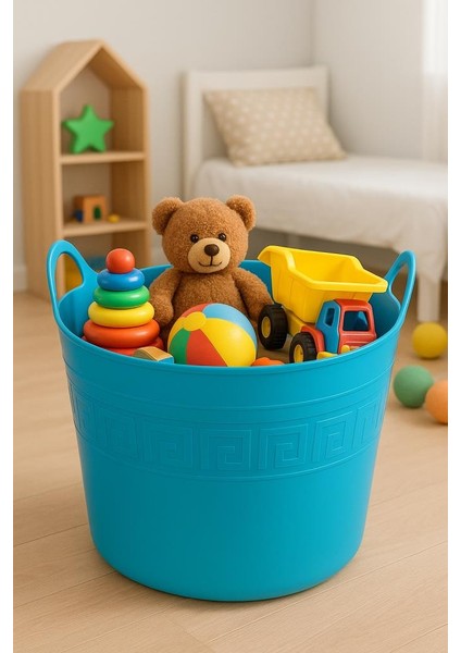 Esnek Kirli ve Oyuncak Sepeti 42 Lt Turkuaz Renkli Dayanıklı Plastik Malzeme modelleri