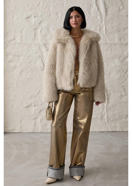 Gold Altın Varaklı Jeans Pantolon