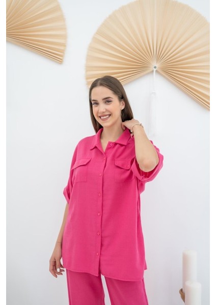 Fuşya Gömlek ve Pantolon Takım