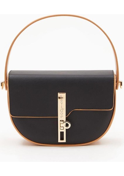 930125 Siyah-Camel Kadın Omuz Çantası Levidor modelleri