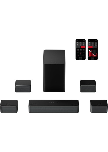 Poseidon D80 Dolby Atmos 7.1 Kanal Soundbar 6.5" Kablosuz Subwoofer Ev Sinema Ses Sistemi Hoparlör (U2620)