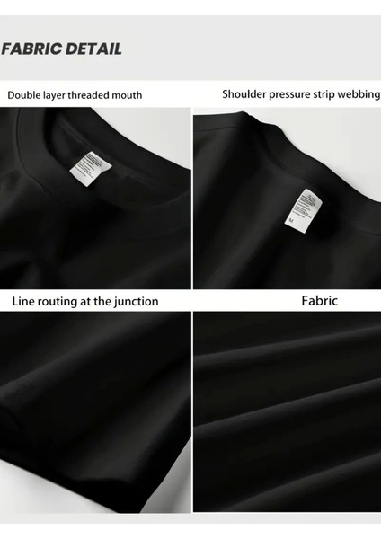 Baskılı Oversize Bisiklet Yaka T-Shirt - Siyah