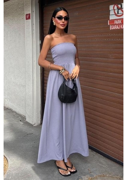 Göğsü Gipeli Straplez Elbise 2878