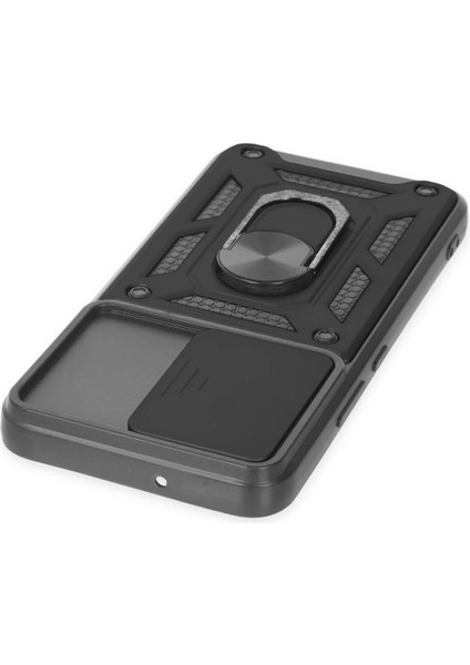 Samsung Galaxy S22 Kılıf Pars Lens Yüzüklü Silikon - Siyah Ferrg