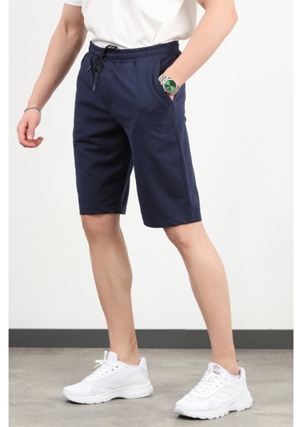 Erkek Beli Lastikli Cepli 2 Iplik Şort Lacivert - 25Y 8021 fiyatları