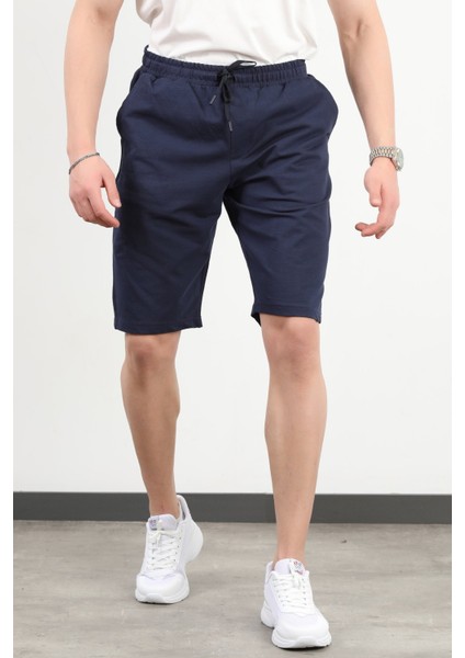 Erkek Beli Lastikli Cepli 2 Iplik Şort Lacivert - 25Y 8021 indirimleri