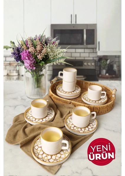 Worn Gold Stackable Çay Takımı 12 Parça 6 Kişilik 22968-23057