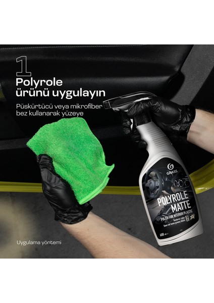 Polyrole Matte Mat Oto Parlatıcı Sprey Vanilyalı 300ml - Torpido, Plastik & Deri için Toz Tutmayan Parlaklık