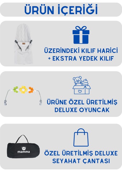Mamma Deluxe Cotton Oyuncaklı Ana Kucağı + Ekstra Kılıf ve Seyahat Çantası