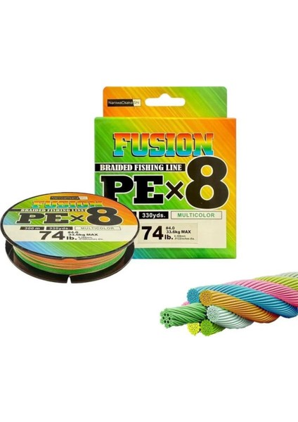 Naniwashi 8x 300 mt Multicolor 0.24MM / 25.6 kg